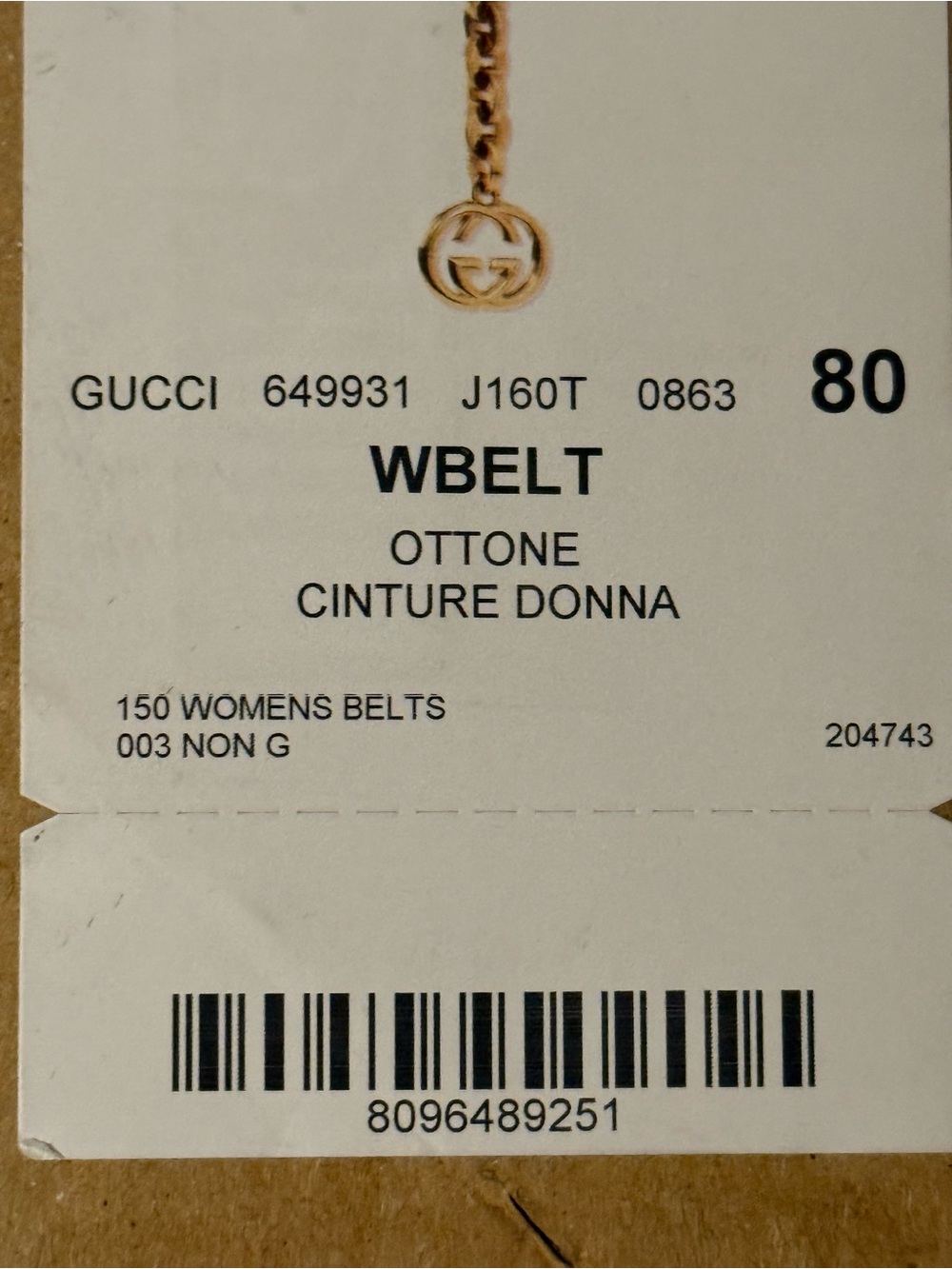 Gucci Gold Chain Logo Drop Belt - Picture 6 of 6